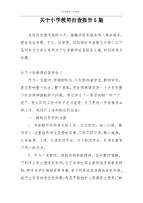 关于小学教师自查报告5篇