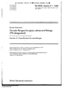 BS 4504-3.1-1989 管道 阀门 管件用圆法兰 第1节 钢法兰技术条件