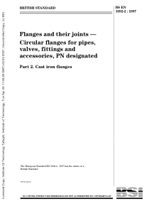 BS EN 1092-2-1997  Flanges and their joints. Circu