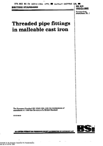 BS EN 10242-1995 Threaded pipe fittings in malleab