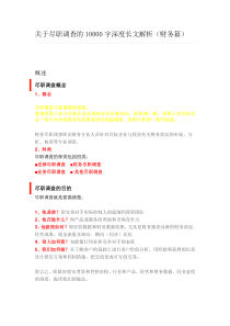 关于财务尽职调查的深度解析（DOC11页）