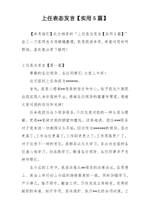 上任表态发言【实用5篇】