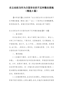 在主动担当作为方面存在的不足和整改措施（精选5篇）