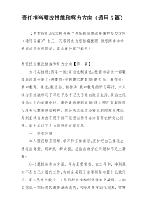 责任担当整改措施和努力方向（通用5篇）