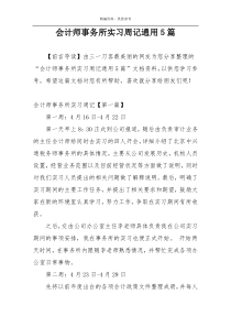 会计师事务所实习周记通用5篇