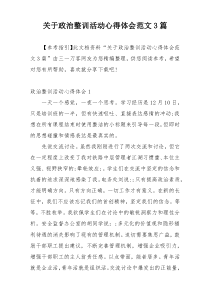 关于政治整训活动心得体会范文3篇