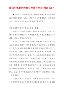 违规吃喝警示教育心得体会范文（精选4篇）