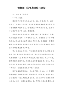 销售部门的年度总结与计划