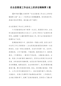 在全县督查工作会议上的讲话稿集聚3篇