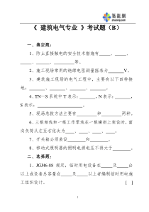 1电气专业考试题(B)_secret