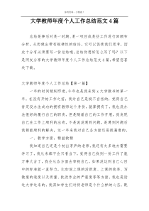 大学教师年度个人工作总结范文4篇