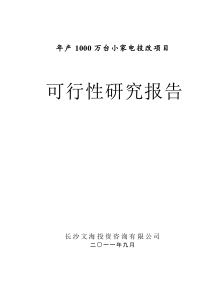 年产1000万台小家电技改项目可研报告