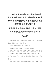 在学习贯彻新时代中国特色社会主义思想主题教育动员大会上的讲话汇编12篇&学习贯彻新时代中国特色社