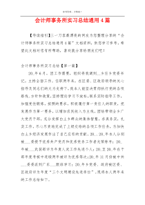 会计师事务所实习总结通用4篇