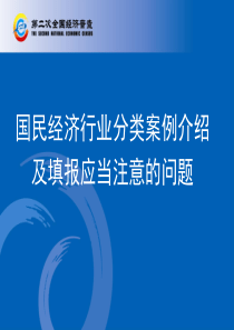 国民经济行业分类案例介绍