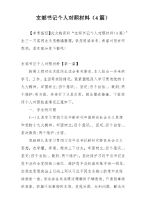 支部书记个人对照材料（4篇）