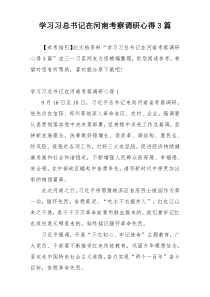 学习习总书记在河南考察调研心得3篇