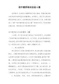 初中教师培训总结4篇