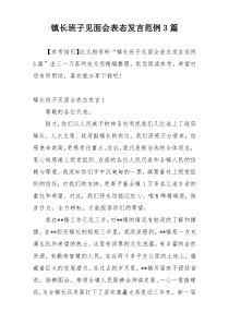 镇长班子见面会表态发言范例3篇