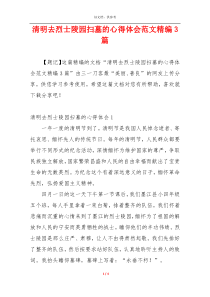 清明去烈士陵园扫墓的心得体会范文精编3篇