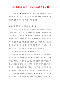 2023年财务科长个人工作总结范文4篇