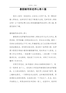 暑假辅导班老师心得5篇