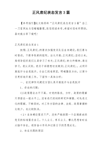 正风肃纪表态发言3篇