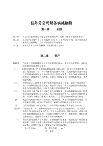 奥康集团有限公司驻外分公司财务实施细则