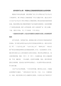 读书班学习心得牢固树立正确政绩观用实绩交出优异答卷