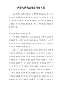 关于迎新晚会总结精选5篇