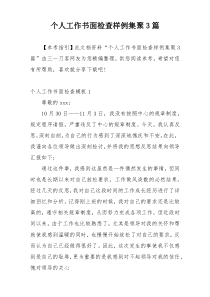 个人工作书面检查样例集聚3篇