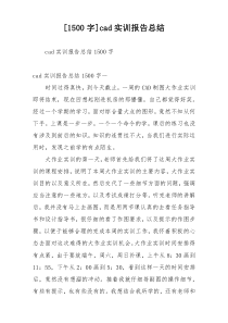 [1500字]cad实训报告总结