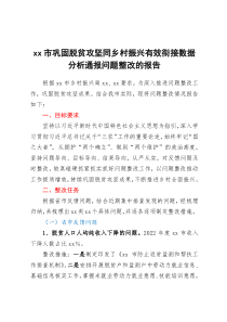 xx市巩固脱贫攻坚同乡村振兴有效衔接数据分析通报问题整改的报告