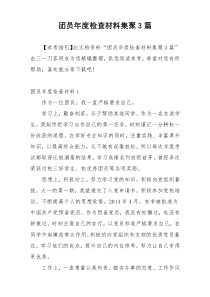 团员年度检查材料集聚3篇