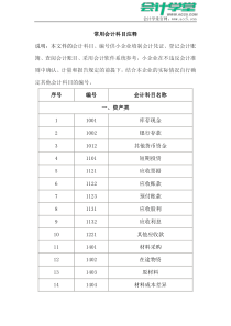 常用会计科目分类有哪些_会计学堂