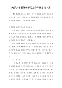 关于大学新媒体部门工作年终总结3篇