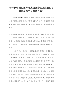 学习新中国史改革开放史社会主义发展史心得体会范文（精选5篇）