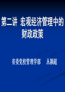 宏观经济管理中的财政政策