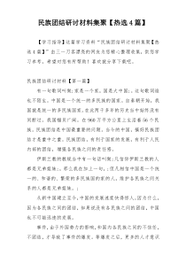 民族团结研讨材料集聚【热选4篇】