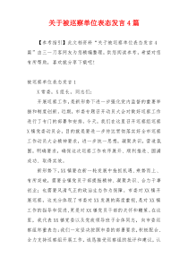 关于被巡察单位表态发言4篇