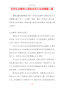 实用企业精神心得体会范文总结精编3篇