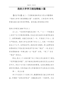 我的大学学习规划精编3篇