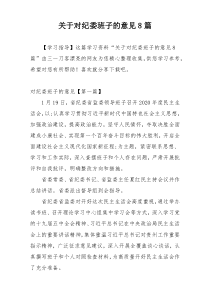 关于对纪委班子的意见8篇