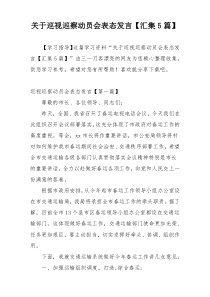 关于巡视巡察动员会表态发言【汇集5篇】