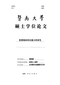 暨南大学硕士论文-股票泡沫的定量分析研究