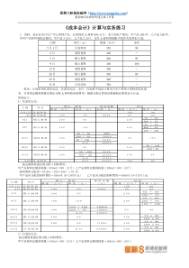 成本会计计算题