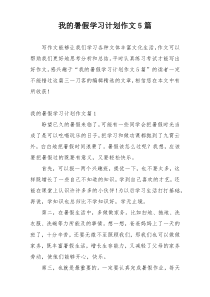 我的暑假学习计划作文5篇