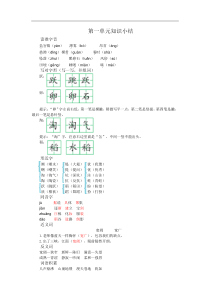 【四年级语文上册】第一单元知识小结