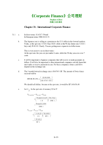 Corporate Finance 公司理财 机械工业出版社 Ross Ch031第31章答案