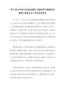 学习2023年在中央政治局第5次集体学习重要讲话精神心得体会【二份文】供参考